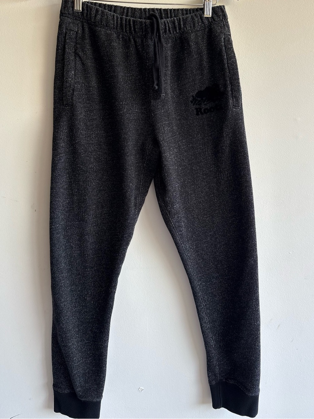Roots Charcoal Salt & Pepper Jogger Sweatpants | Fleece Lined | Size M/L - Picture 2 of 9
